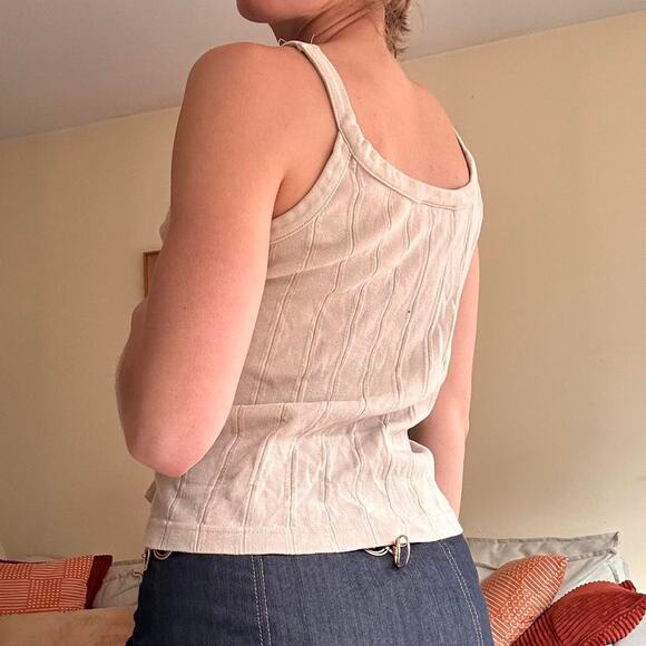 Ribbed tan 90s minimal high neck from Cotton Ginny CG size medium - Picture 5 of 8